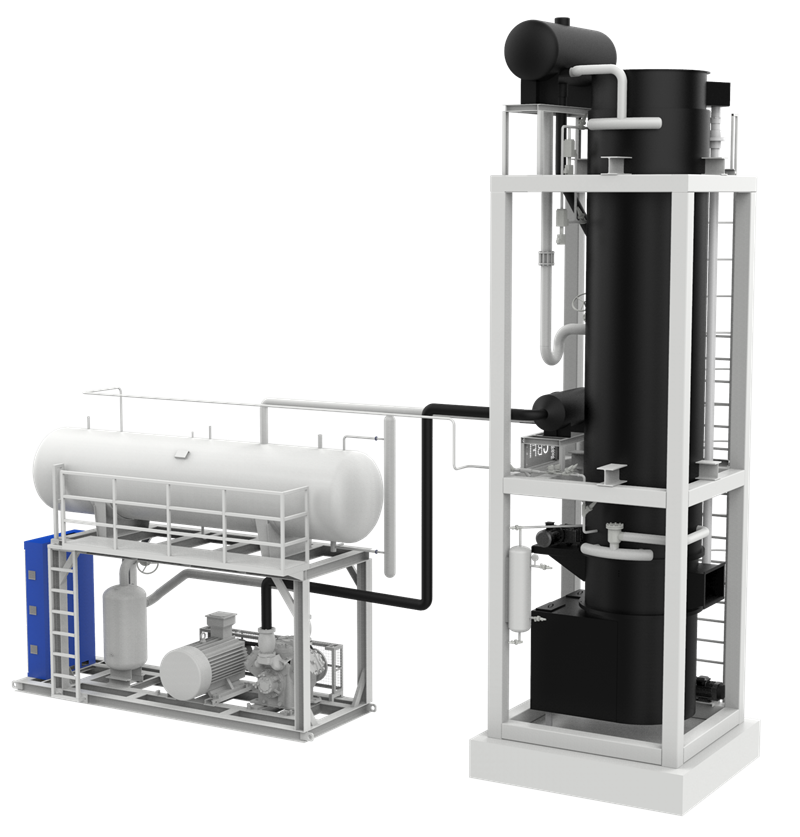 Máquina de gelo com tubo de amônia